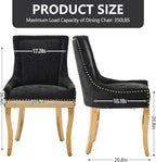 Upholstered Dining Chairs Set of 6, Modern Fabric Side Chairs - Image 3