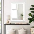 White Wood Mirror for Bathroom, Rectangle Rustic 30 x 40 inch Vanity Mirror for - Image 3