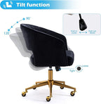 Home Office Chair Swivel Velvet Desk Chair Accent Armchair Upholstered Modern - Image 5
