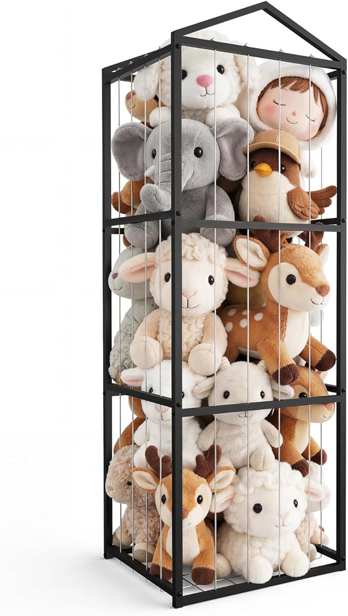 NomNest Stuffed Animal Storage Zoo, Large Metal Plushies Organizer, Heavy Duty by Unknown