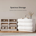 homary Modern 6 Drawers Dresser, 39.4" Wide Faux Leather Chest of Drawers - Image 5