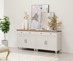 WAMAPT Buffet Cabinet with 4 Doors and 2 Drawers, Large Coffee Bar Table Wood - Image 6