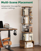 Kalrin 5 Tier Rotating Bookshelf - Image 5