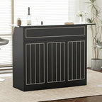 L-Shaped Home Bar Unit with Power Outlet, 4-Tier Corner Liquor Bar Cabinet with - Image 3
