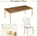 AMERLIFE 9-Piece Farmhouse Solid Wood Dining Table Set - Image 2