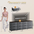 WLIVE 75.5'' Dresser for Bedroom, TV Stand for 85, 65 Inch TV, 12 Drawer Long - Image 3