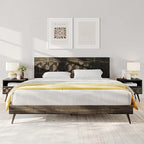 Bme Georgina King Size Bed Frame and Headboard, Signature Handcrafted Geometric by Bme