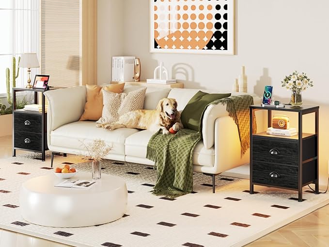 Furologee Nightstands Set of 2, End Tables - Image 2