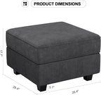Belffin Fabric Modular Sectional Sofa Storage Ottoman Module Couch Side - Image 2