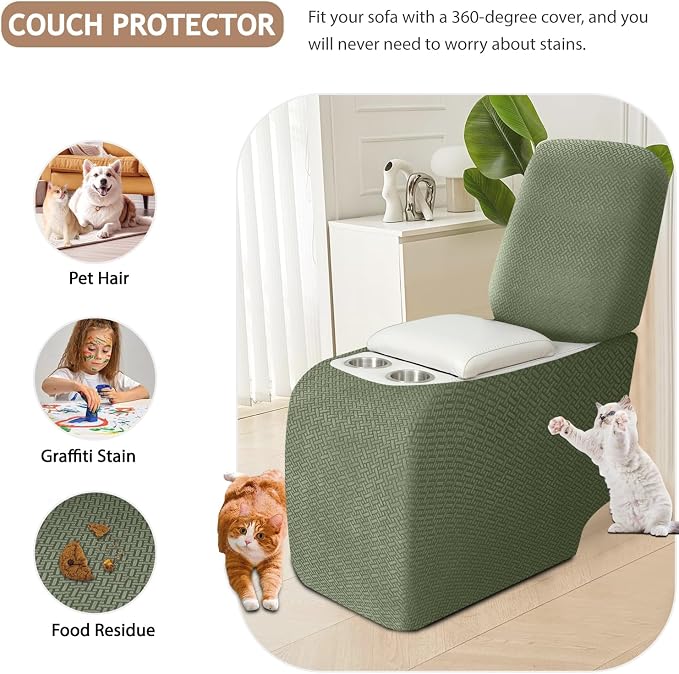 ALIECOM Recliner Sectional Couch Covers L Shape Stretch Corner Reclining - Image 5