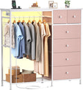 DUMOS Dresser for Bedroom with Hanging Rack, 6 Drawer Fabric Dresser with by DumosLifestyle