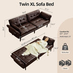 HALLYBEE 85” Futon Sofa Bed, Sleeper Sofa, Small Couch - Image 2