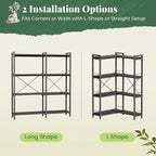 Huuger 4 Tier Bookshelf, L Shaped Corner Bookshelf - Image 9