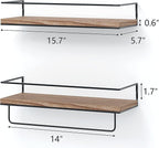 Shario Rustic Wood Floating Shelves - Image 3