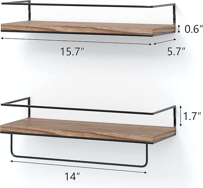 Shario Rustic Wood Floating Shelves - Image 3