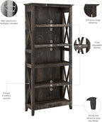 Bush Home Tall 5 Shelf Bookcase - Image 5