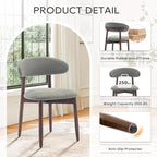 COLAMY Wooden Dining Room Chairs Set of 6, Modern Upholstered Fabric Dining - Image 5