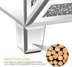 VINGLI Mirrored Nightstand Glass End Table, Mirrored Bedside Table - Image 6