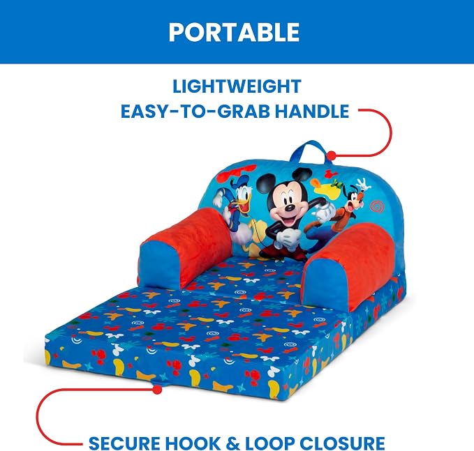 Delta Children - Mickey Mouse Cozee Buddy Flip-Out Kids Chair - Image 6