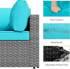 JAMFLY 7-Piece Outdoor Patio Furniture Set, Modular PE Rattan Sectional Sofa - Image 5