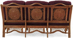Malibu Lounge Set of 4: 2 Natural Rattan Wicker Chairs, Three-Seater Sofa - Image 9