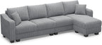 Belffin Sectional Couch with L-Shape Chaise L Shaped Couch with Ottoman - Image 9