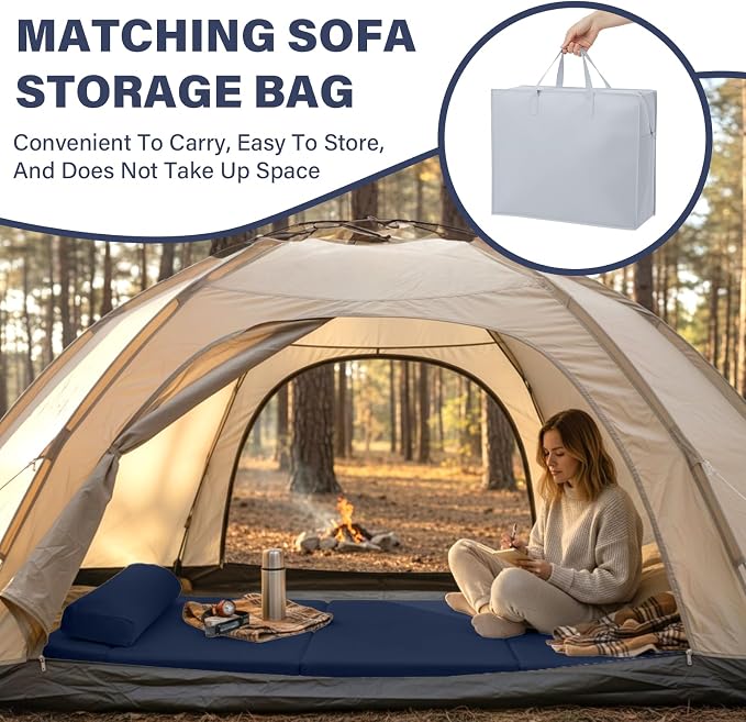 Tiita Folding Sofa Bed Chair, 4-Fold Convertible Sleeper Chair - Image 8