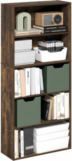 Furinno Jaya Book Shelf, 5-Tier Bookshelf, 52 Inch Tall Standing Bookcase - Image 3