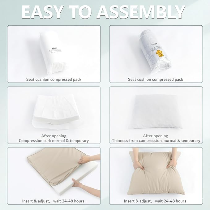 24x24 Inch Outdoor Chair Cushions Set of 2, Patio Furniture Cushions - Image 8