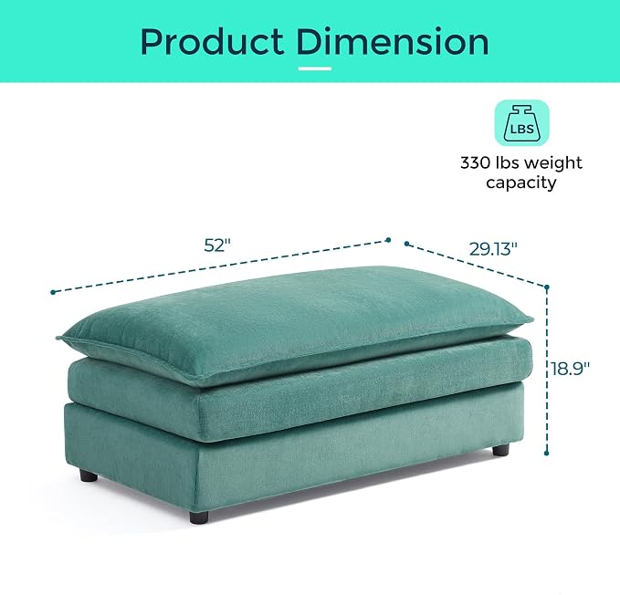 LINSY HOME Ottoman Modular for Sectional Sofa Couch, Cloud Sofa Movable Ottoman - Image 2
