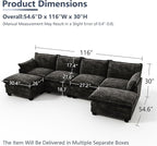 U Shaped Modular Sectional Sofa, Cloud Couch - Image 2
