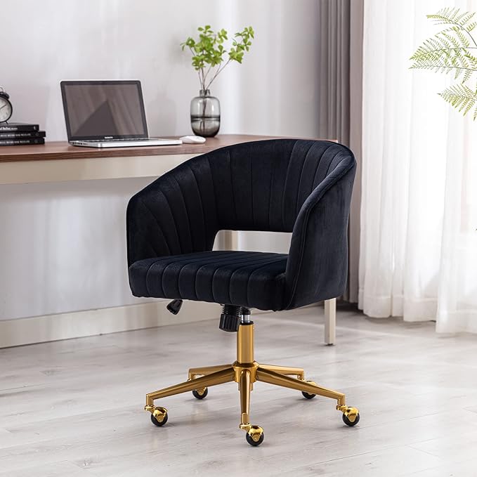 Home Office Chair Swivel Velvet Desk Chair Accent Armchair Upholstered Modern - Image 10