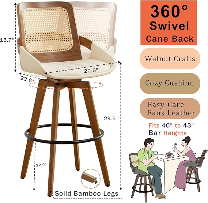 Mid Century Modern Counter Stools - Image 2