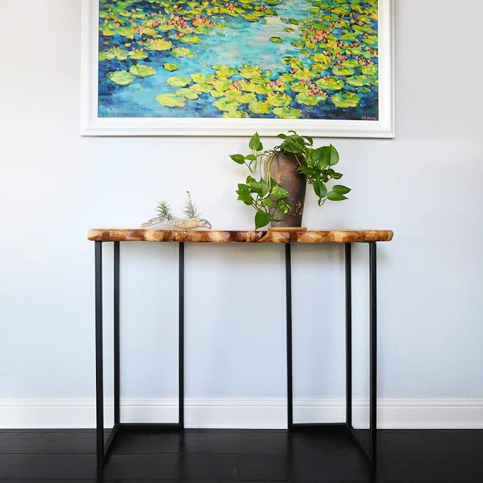 WELLAND Cedar Wood Live Edge Console Table 13" D x 42" W x 33" H Writing Desk - Image 3
