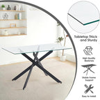 7-Piece Dining Table Set for 6, Modern Rectangular Glass Table - Image 7