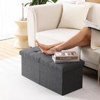 Storage Ottoman Bench Foldable Seat Footrest Shoe Bench End of Bed Storage - Image 4