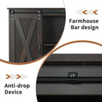 4 EVER WINNER 42" Farmhouse Coffee Bar Cabinet, Buffet Cabinet - Image 8