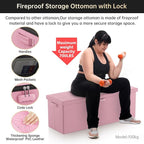 ENGPOW Storage Ottoman, Fireproof Folding Bench - Image 4