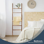 6-Tier Blanket Ladder Wooden, 5.7FT Blanket Quilt Towel Holder Rack Decorative - Image 7