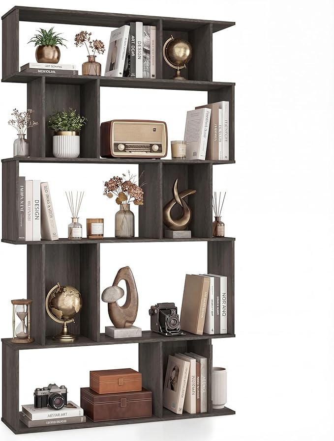 Giantex 5-Tier Bookshelf, 10-Cube Geometric Book Case by Giantex