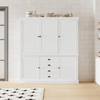 VilroCaz Freestanding Large Kitchen Pantry, Wooden Kitchen Organizers and - Image 3