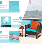 Tangkula 3 Pieces Patio Wicker Furniture Set, Rattan Outdoor Sofa Set - Image 8