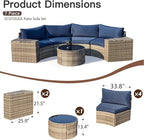 ECOTOUGE 8-Piece Half-Moon Curved Patio Furniture Set - Image 2
