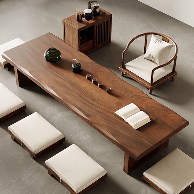 Solid Wood Japanese Low Floor Table Meditation Floor Sitting Altar Table by Unknown