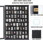 Shot Glass Storage Display Case Large Solid Wood Cabinet Rack Holder Wall - Image 3