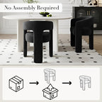 Black Dining Chairs Set of 4, Upholstered Sherpa Barrel Chairs - Image 3