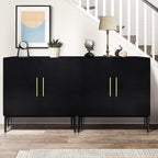 Storage Cabinet with Doors, Modern Black Accent Cabinet, Free Standing Cabinet - Image 8