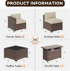 Aoxun Patio Furniture Sets, 8-Piece Outdoor Patio Furniture - Image 2