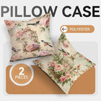 OBSEDE Vintage Throw Pillow Covers Set of 2, 18x18 Inch Pink Rose and Bird Print - Image 5