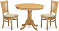 East West Furniture ANVA3-OAK-C 3 Piece Kitchen Table Set by EastWestFurniture